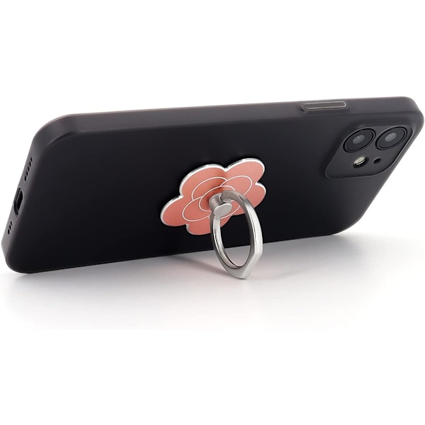 Roséguldfärgad Mobilringhållare Blomma Fingerring Greppstativ 360° Rotation 180° Vridning Universellt Stöd Kompatibelt med Alla Smartphones