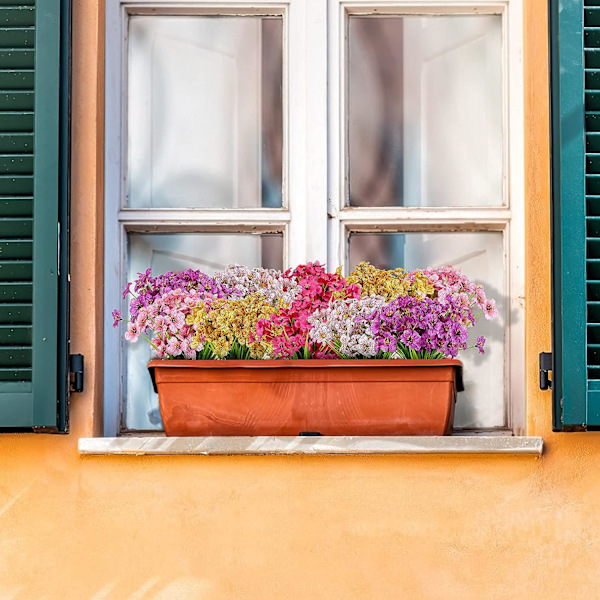 10 bundter kunstige blomster udendørs UV-resistente kunstige blomster N