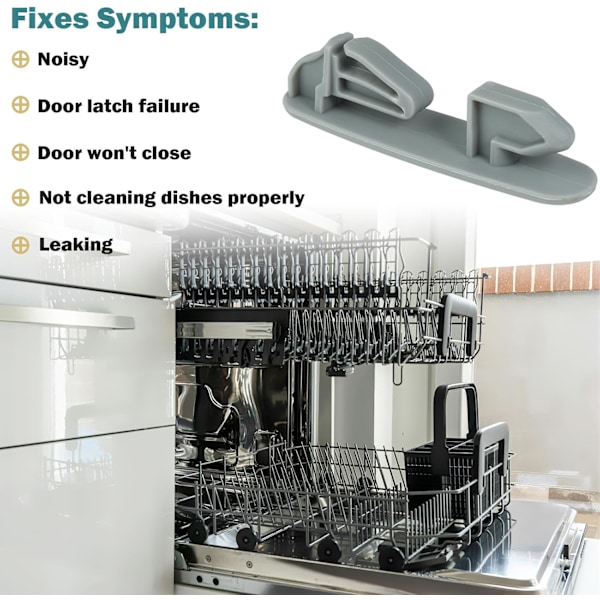 (Pakke med 2) 8565925 Opvaskemaskine Øvre Stativ Glidebane Stopklips Udskiftning, Passer til Whirlpool Kenmore KitchenAid Opvaskemaskine