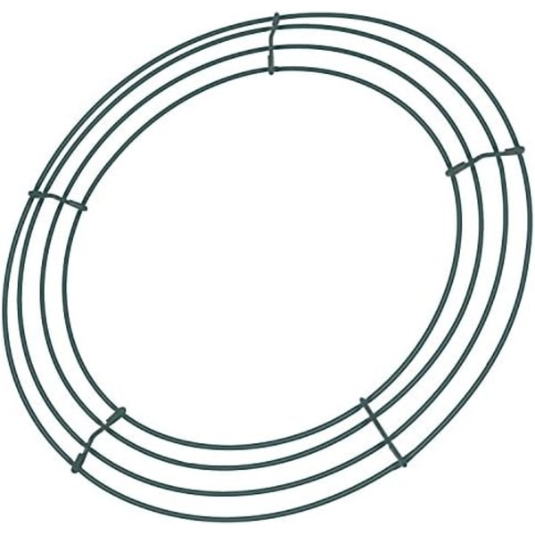 2-pakks Trådkransrammer Grønn Julemetall Rund Kransform Trådrammer for Blomsterdekorasjoner Håndverk DIY Takke