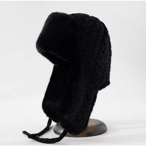 (B)Russian Aviator Hat med Faux Fur Ear Flap Trapper Hat for Men Women Warm Winter