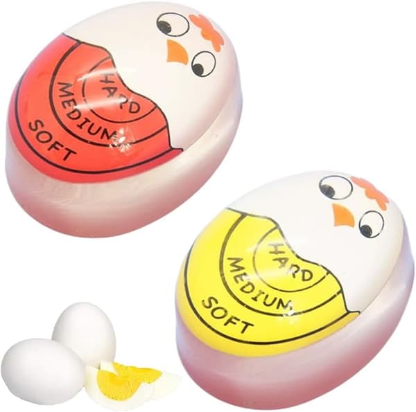 2 stk. Egg Timer for Koking (Hard/Medium/Myk), Egg Timer, for Hjem, Skole, Restaurant