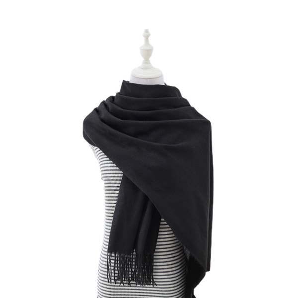 Imiterad kashmirscarf (svart 190*70)