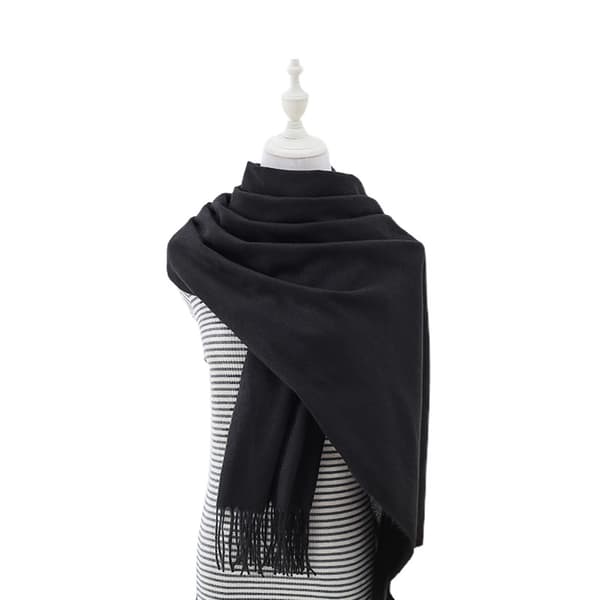 Imiteret cashmere tørklæde (sort 190*70)