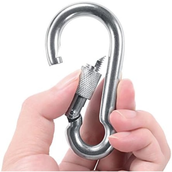 5x10cm Låsbare Karabinerhager, Robust Karabiner, 316 Rustfrit Stål Skruelås Karabinerkroge