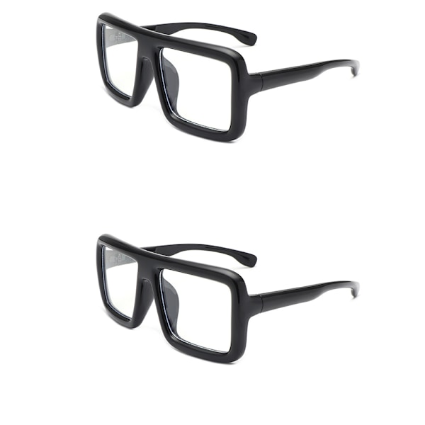 2 tykke firkantede ramme klare linser briller super store briller mote og kostyme