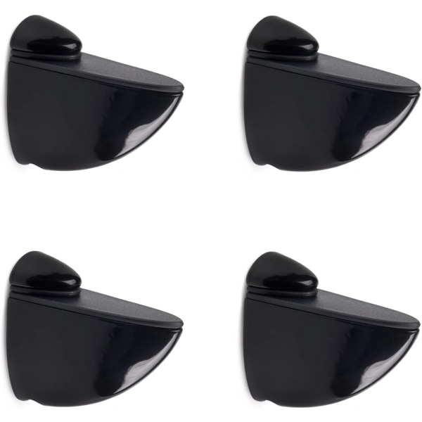 4 justerbare braketter i svart - moderne stil - for glasshyller fra 3 til 14 mm tykke - Enkel installasjon