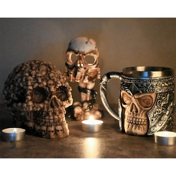 5,5 tuuman koristeellinen kallo - goottilainen koristeellinen kallopatsas - Halloween-koriste