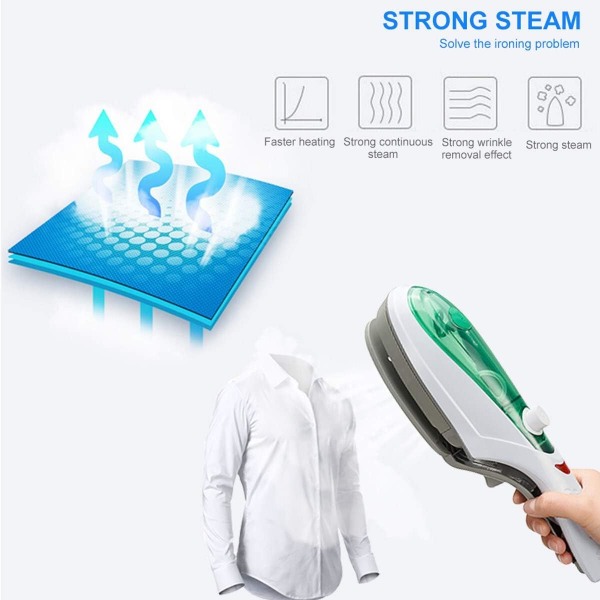 Blå Portable Steamer 1000W håndholdte klær Steamer Iron Po