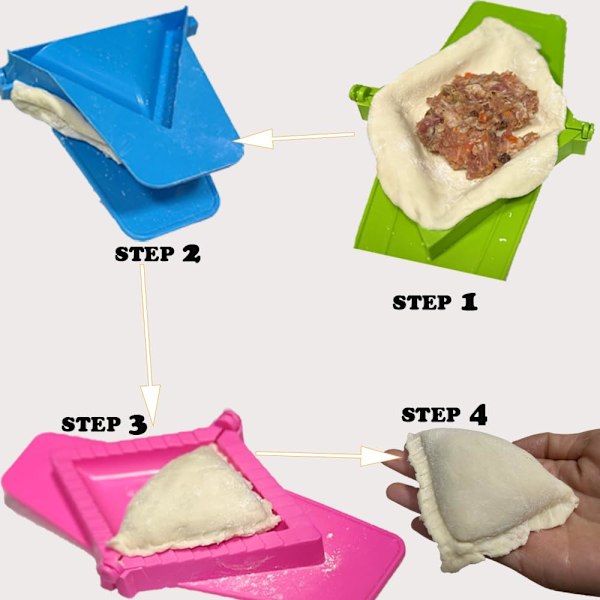 (3 st olika storlekar) Dumpling Maker Degbrytare - Jannity Triangel Dumpling Ravioli Maker Set Press Form Essentiell Ki