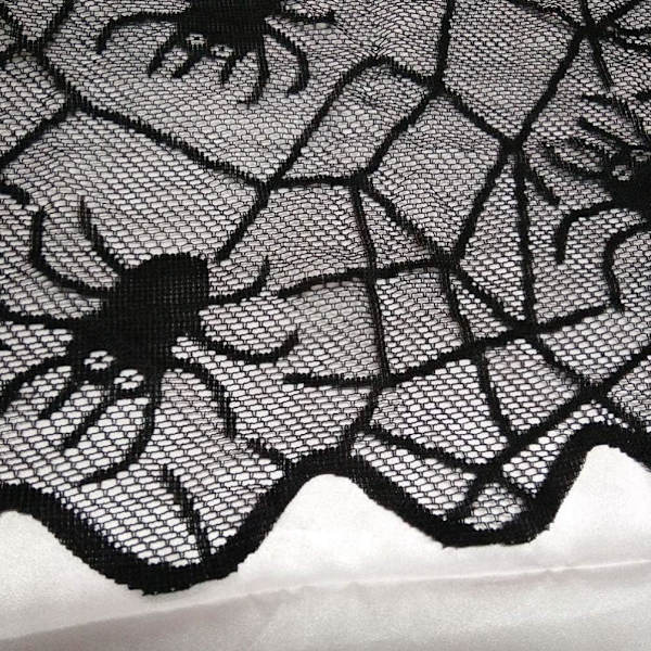 2 st Halloween-underlägg Spindelnät Bordstablett Svart Spets Underlägg Skrivbordsdyna för Fest Kök Matbord Dekoration