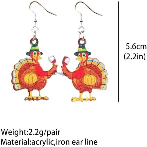 Akryl Thanksgiving Tyrkiske Ørepynt Høst Ørepynt Dyr Ørepynt Thanksgiving Smykker For Kvinner