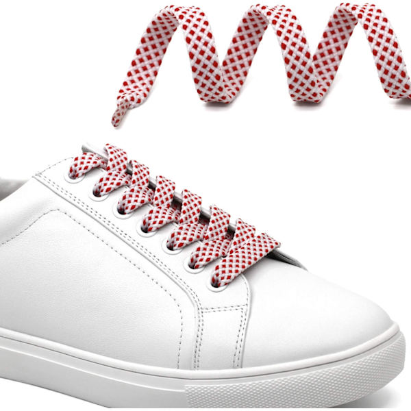 2 Par Bred 8mm Dubbellager Plat Ihålig Skosnöre Strängar Rep Polka Dots Färgglada Twill Skosnören Skosnören-120cm