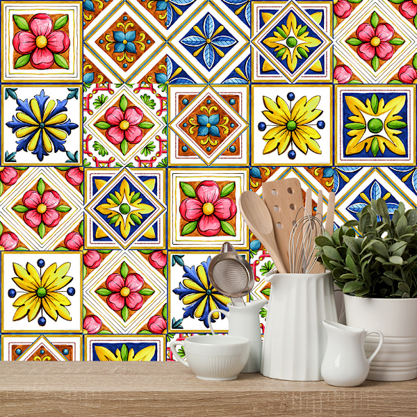 20 ark (15 x 15 cm) Mandala vægklistermærker - PVC - Vandtæt（stil 5）