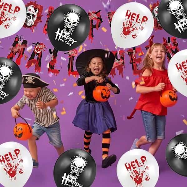 Halloween-dekorasjonssett, Halloween-ballongdekorasjon, Halloween-dekorasjon Halloween-festdekorasjon