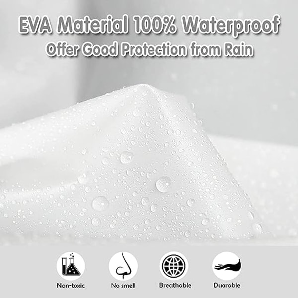 Hvid 2-pak regnjakker regnslag genanvendelig vandtæt regn ja