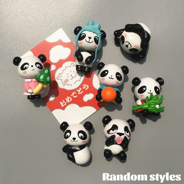 8 stk. Panda-dyrmagnet, ZoneYan Panda-magnet, Dyrefrid