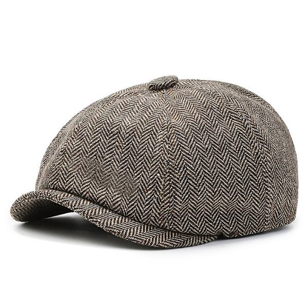 Nyhetspojke Stil Platt Mössa Peaked Cap Herr Dam Khaki Panel Pe