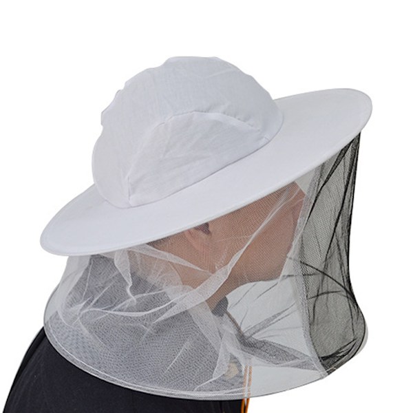 Hvite 2-delte birøkterhatter for bier, knott, insekter, mygg, med netting for menn, kvinner, barn