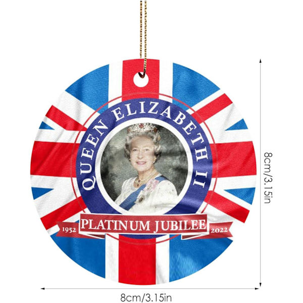 Dronning Design Nøglering - Platin Jubilæum Vedhæng, London Bus Logo Akryl Charm Nøglering，B