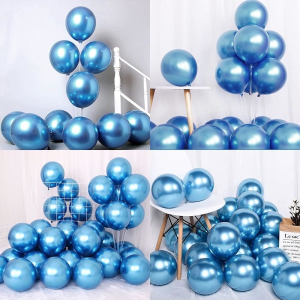 50 ballonger kromglänsande heliumballonger tjocka latexballonger