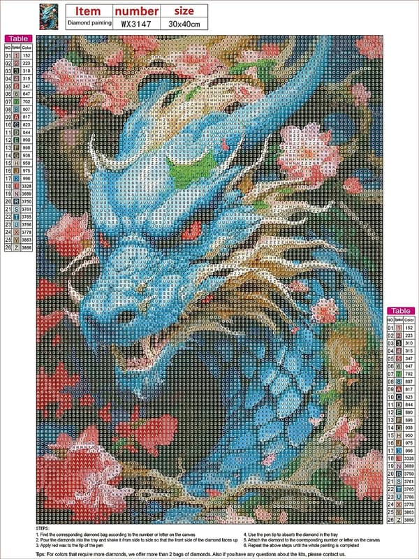 5D Diamantmålning 30x40cm Drake I