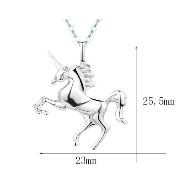 Hip Hop Unicorn S925 Sterling Sølv Halskjede, Gaver til Jenter og