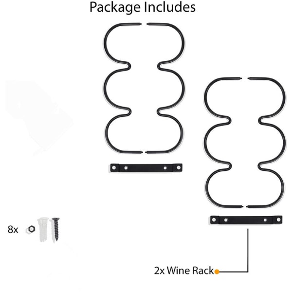 (2 kpl, musta) Työtasoinen viinihylly - organizer Ki:lle