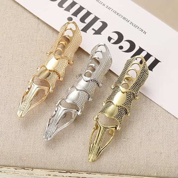 6 stk Gothic Punk Knuckle Rings for Halloween Cosplay Party Costum
