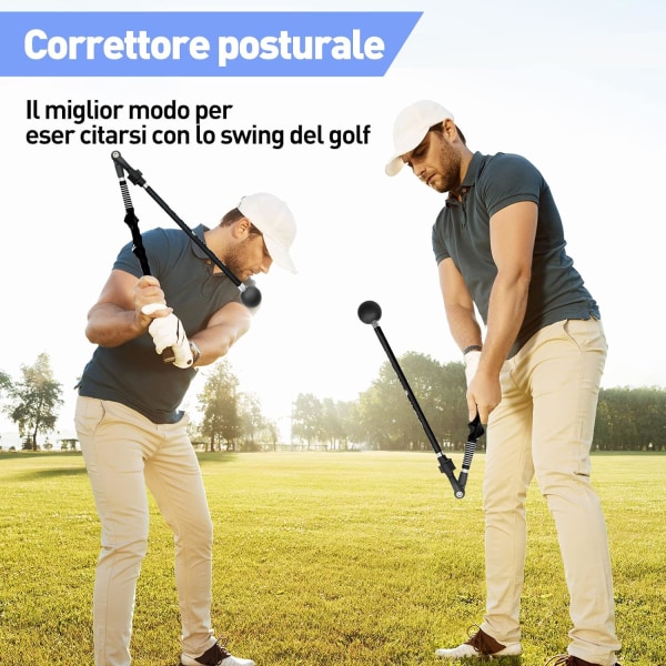 (Sort) Foldbar Golf Swing Trainer, Golf Swing Posture Corrector Foldbar Action Corrector Telescopi