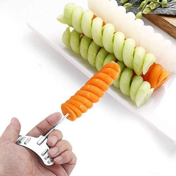 Set med 2 spiralformade grönsakssparare för potatis, morot och gurka