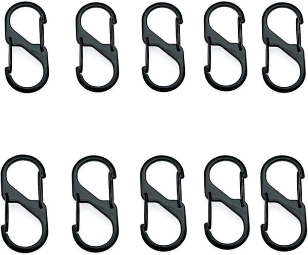 10 st Karbinhakar Dubbelformade Metallöppning Karbinhakkrok