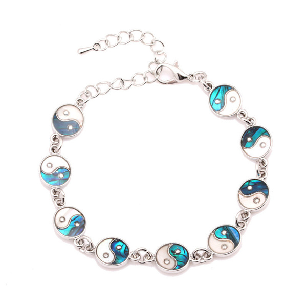 Taiji Yin Yang Bagua armbånd DIY Abalone Shell armbånd, Han