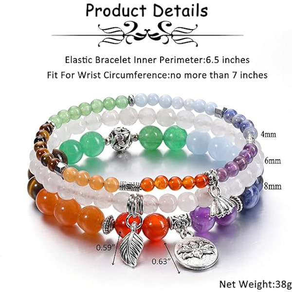 3PCS Natursten Armbånd Kvinder Lotus Tigerøje Obsidian Rhodochrosite Energi Perler Ædelsten Elastisk