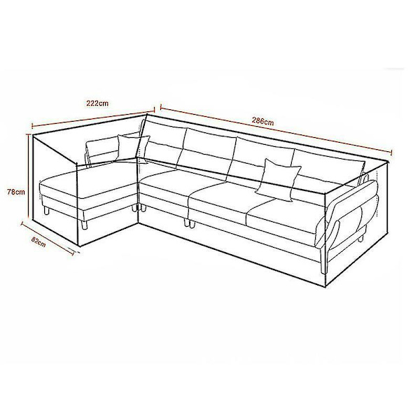 L-formet vandtæt sofa møbelbetræk hjørne Ou