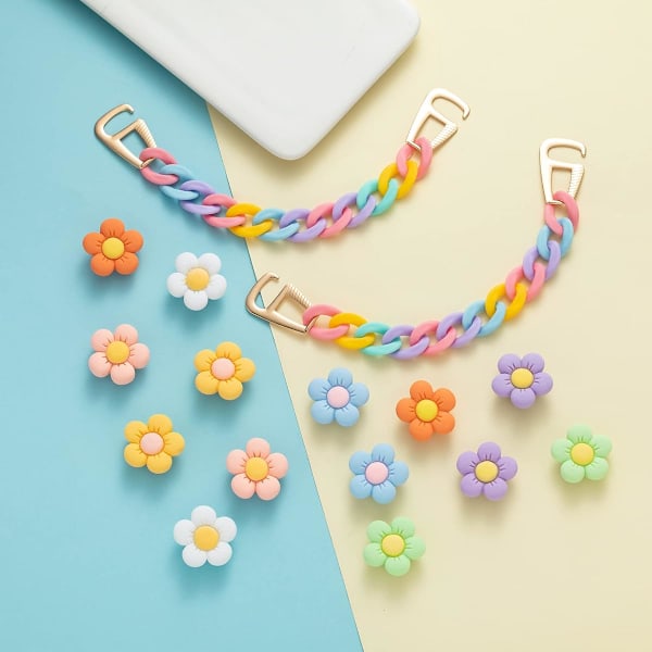 Blomster Sko Charms til Croc Træsko Sandaler Armbånd Tilbehør Dekoration Søde Designer Sko Charms til Piger Børn Teenagere Voksne Kvinder Festgave