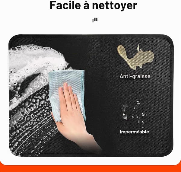Varmeresistent måtte til airfryer, køkkenbeskyttelse, 30x30 cm, sort, 550°C beskyttelsesmåtte til køkkenbordplade