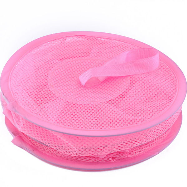 Förvaringsnät för barn, hopfällbar nätkorg hängande leksaksförvaring för plyschleksaker små kläder underkläder Pink