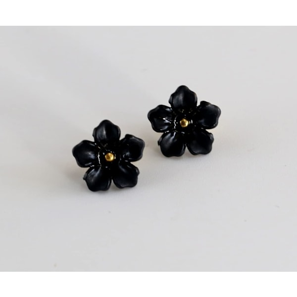 Pakke med 30 stk. Blomsterknapper til Syning Plast Håndværk Knap 13mm (0,52 tommer) Sort
