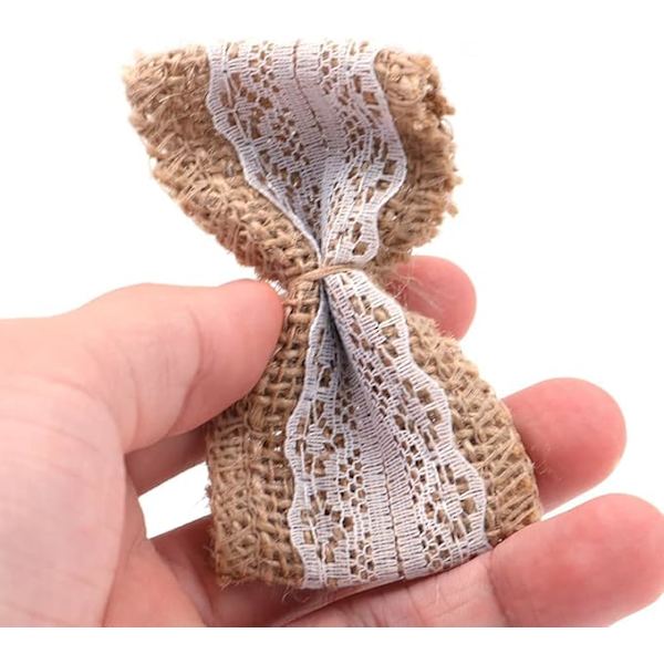 5 st 8×4×1 cm 30 st Rustika Juteslöjor för Bröllop Fest Julgran Dekoration