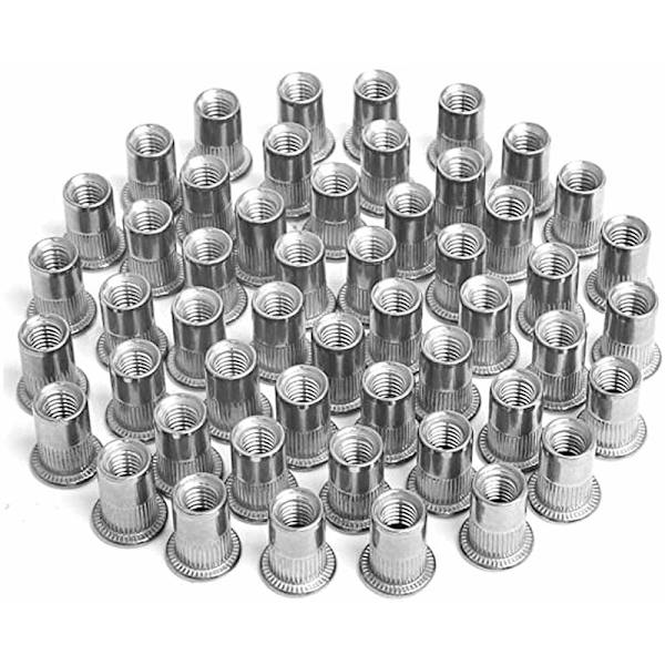 100 kpl M4 M5 M6 M8 puristusmutteria, kierteistetty insertti-niitti, ruostumaton