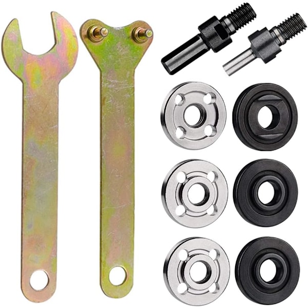 10st Elektrisk Borrmaskin till Vinkelslip Konverteringskit, 0.6cm, 1cm Handborr Konverterings Kopplingsstång med Skiftnyckel, Chuck Adapter Set för Slipning