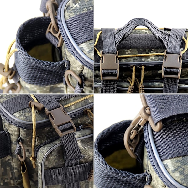 Fiskeutrustning Väska Fiskeutrustning Förvaringsväska Organizer Midjeväska Messenger Väska Handväska Camouflage