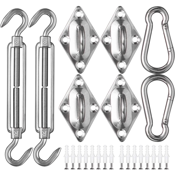 M8 Shade Sail Fixing Kit 42 stykker rustfrit stål hardware fo