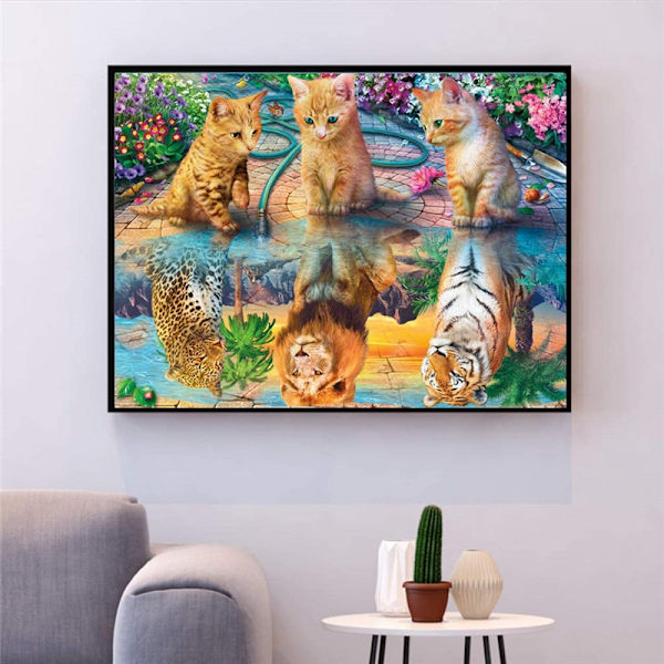30x40 cm 5D DIY Täydellinen Timanttimaalaus, Eläin Tiikeri Kissa Viite
