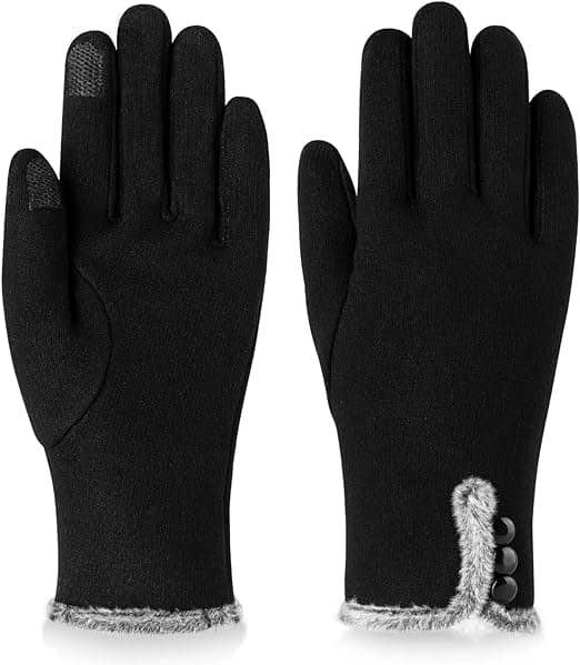 Dame Vinter Varme Handsker Med Følsom Touch Screen Tekstning Fin