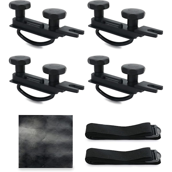 1 set U-bultar för takbox, Takboxfästningssats, U-bultar Spännvidd 85mm, med 8 Låsbrickor och 2 Bandag