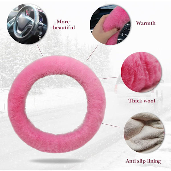 (Rosa) Mjuk Rattmuff i Päls Bilrattmuff, F