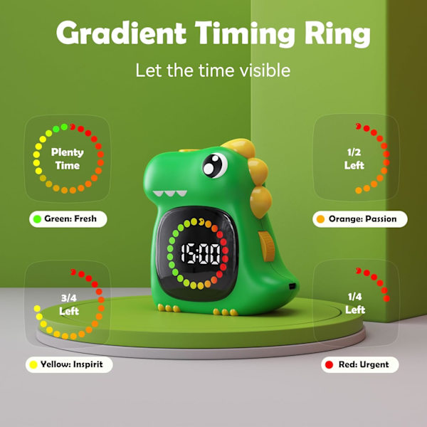 Visuell timer for barn, 99 minutter, digital, søt, visuell timer for barn, klasseromstimer for hjemmeskole, studier, undervisning, tidsstyring, nedtellingstimer