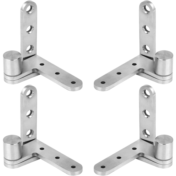 4 Pcs Pivot Door Hinges, Stainless Steel Inset 270 Degree Shaft Offset Load 132lb Thickness 4.7 mm，2 x Left,2 x Right